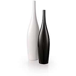 Goa Gooseneck Black/ White Porcelain Vases (Set of 2)  