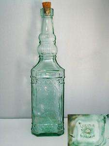 Square Glass Bottle with Cork Stopper Made in Spain  