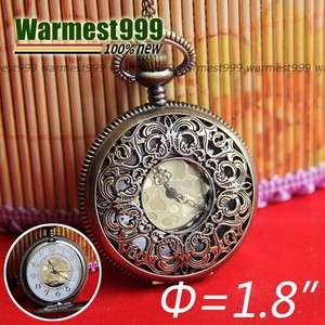 Antique Vintage Brass Roman Quartz Pocket Watch Pendant Necklace New 1 