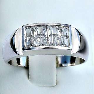 4ct Mens Hidden Setting Russian Ice CZ Band Ring s 13  