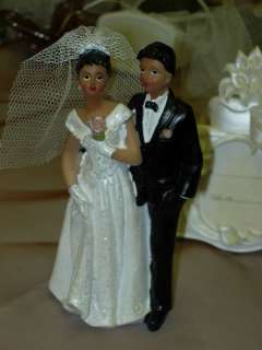 Wedding Bride & Groom African American Favor Cake Top  