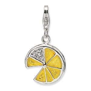  Amore La Vita Sterling Silver 3 D Lemon Wedge Charm with 
