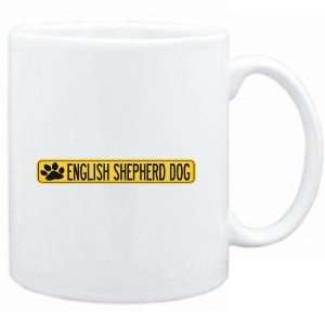 Mug White  English Shepherd Dog PAW . SIGN / STREET  Dogs  