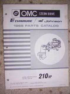 1968 Evinrude Johnson Stern Drive Parts Catalog 210hp d  