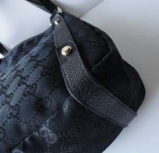 Authentic Gucci GG Monogram Abbey Black Handbag Bag Purse  