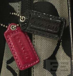 Coach Black & Gray Monogram Patent Leather Trim Diaper Bag  
