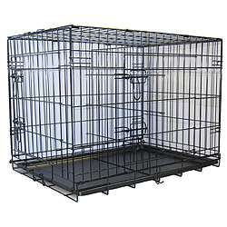 GoPetClub Divider and 2 door 42 inch Folding Dog Crate  