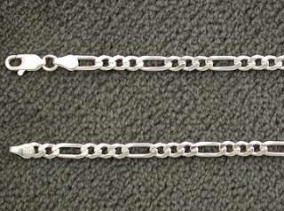 Sterling Silver Figaro 5mm 20 Mens Necklace Chain   