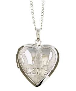 Sterling Silver Love Heart Locket Necklace  