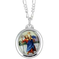Sterling Silver St.Christopher Necklace  