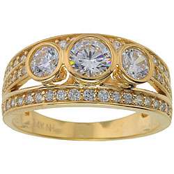 Michael Valitutti Signity 14k Gold Cubic Zirconia Ring  