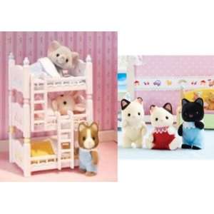   Critters Tuxedo Cat Triplets and Triple Baby Bunk Beds Toys & Games