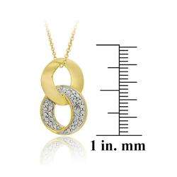 18k Two tone Gold over Silver Diamond Accent Infinity Necklace 