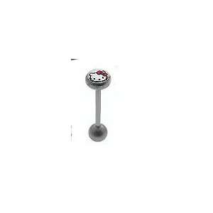   Miss Kitty Logo Tongue Ring Body Piercing Jewelry .316L Surgical Steel