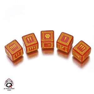  D6 Ork Dice Set Red & Yellow (5) Toys & Games
