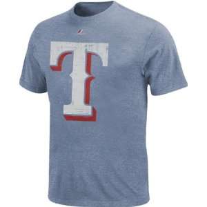  Texas Rangers Heathered Royal Majestic Two Bagger T Shirt 