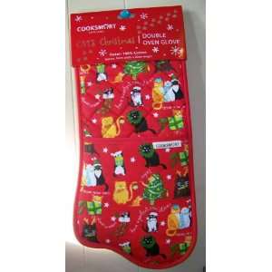  Cats Christmas Double Oven Glove Oven Mitt Pot Holder by 