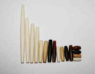   HAIRPIPE   7 SIZES   BONE AND HORN   25 PCS / PKG AND 100 PCS / PKG