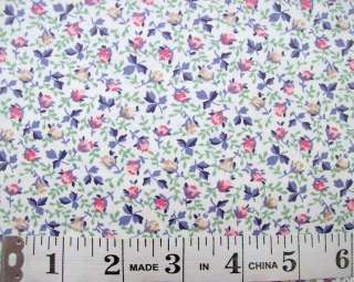 yd Pink Floral Fabric Small Floral Print Quilting  