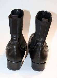 SALVATORE FERRAGAMO Chelsea Black Leather Ankle Boots 8.5 B Italy EUC 