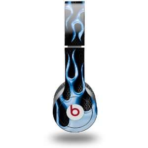  Metal Flames Blue Decal Style Skin (fits genuine Beats Solo 