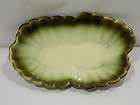 hull usa 31 pottery oblong brown green scalloped bowl free