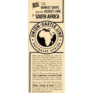  1936 Ad Union Castle Line South Africa Empire Exhibit 