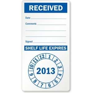  Received Shelf Life Expires Vinyl Label, 4.5 x 2.375 