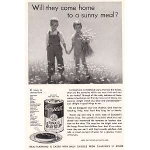  Print Ad 1932 Campbells Tomato Soup Will they come home 