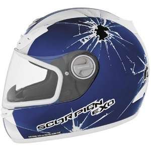  Scorpion Impact EXO 400 On Road Motorcycle Helmet   Blue 