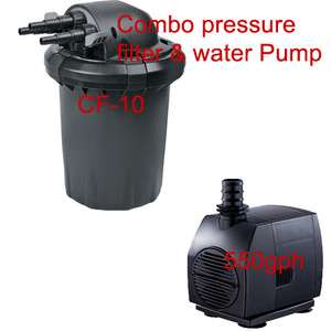 Combo Pond Pressure Filter w/7watt UV and 550gph pump  