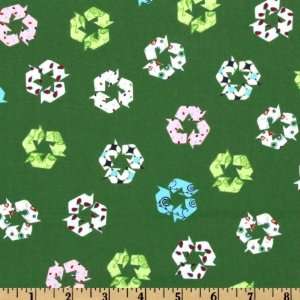  44 Wide Save The World Recycle Green Fabric By The Yard 