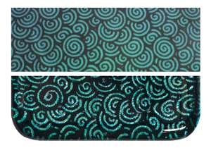 This auction is for (1) 3 X 2 SHEET FUSEWORKS DICHROIC GREEN SPIRAL 