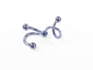 2pc 18g Steel Spiral Barbell Nose Lip Ear Ring 0pP  