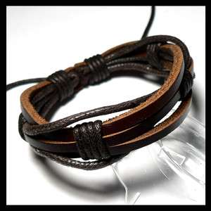 Wristband Multi wrap around leather Bracelet LB042  