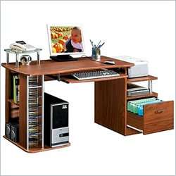   ter Wood Work Station Mahogany Computer Desk 858108003467  