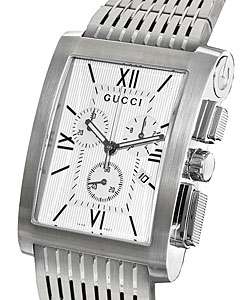 Gucci Mens Silver Dial Chronograph Watch  