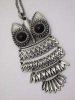 New Copper Lovely Owl Pendant Necklace Big Eyes Silver  