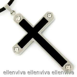Big Simple Metal Cross Pendant Necklace New #ne416bk  