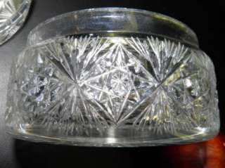 Intricate Hand Cut Round Crystal Lidded Trinket Box  