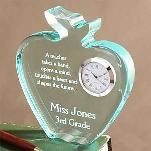  Personalized Teachers Acrylic Apple Clock