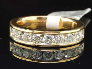   GOLD ROUND DIAMOND ANNIVERSARY ENGAGEMENT WEDDING BAND RING 1C  