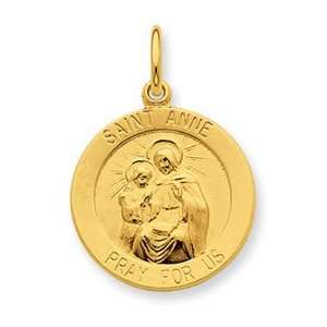   Silver 24k Gold  plated Saint Anne Medal Pendant   JewelryWeb Jewelry