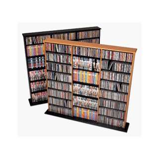  Triple Wall Media Storage CD / DVD in Oak & Black   Prepac 