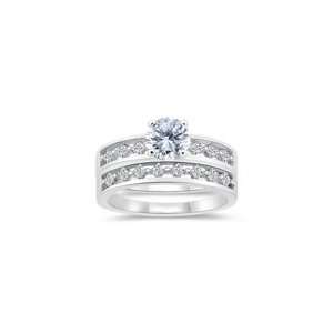  1.42 Cts Diamond Matching Ring Set in 14K White Gold 6.5 