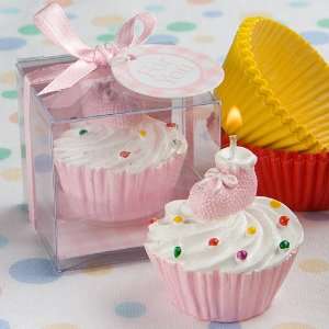  Candle Favors 1 ?¡± x 1 ?¡±, Pink cupcake design 