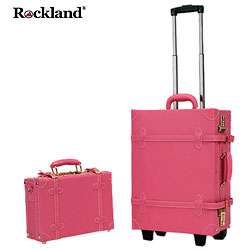 Rockland Pink Handmade 2 piece Carry On Luggage Set  