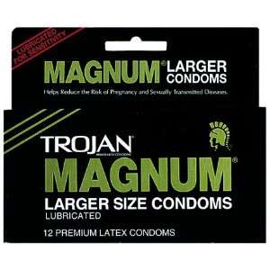  Trojan Condoms Condoms Magnum Lubricated 12 pack Health 