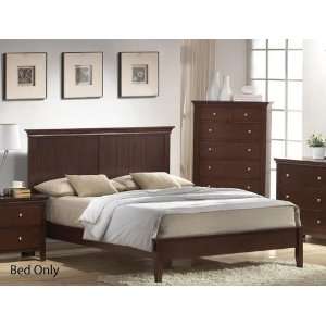 Full Size Bed with Frame   Contemporary Deep Brown Finish  