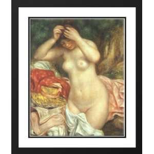   Framed and Double Matted Bather arranging her Hair